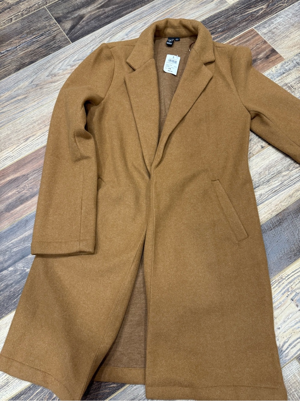 Windsor Camel Wool-Blend Tailored Long Coat